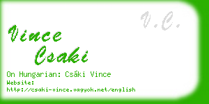 vince csaki business card